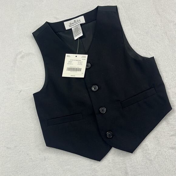 NWT Janie & Jack Special Occasion 18-24 mos 100% Wool Black Vest - Picture 7 of 12